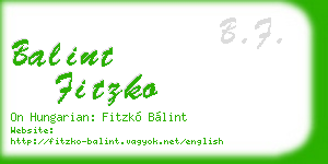 balint fitzko business card